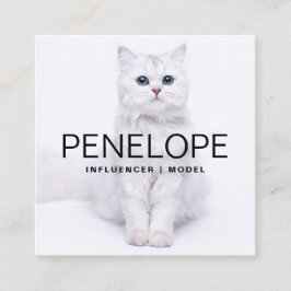 Moderner Personalisierter QR-Code mit zwei Fotos Quadratische Visitenkarte