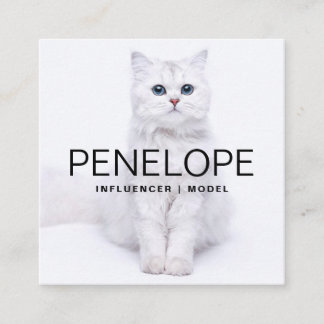 Moderner Personalisierter QR-Code mit zwei Fotos Quadratische Visitenkarte