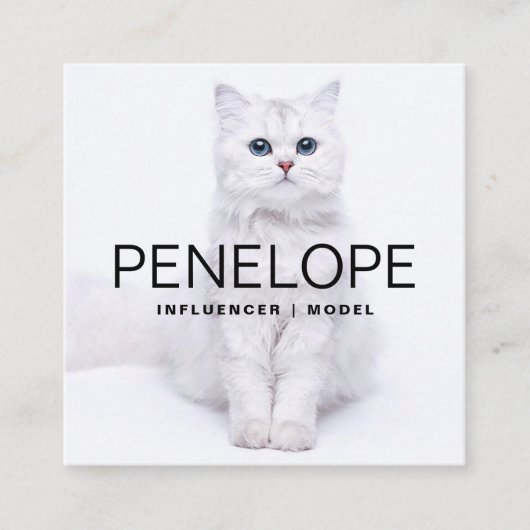 Moderner Personalisierter QR-Code mit zwei Fotos Quadratische Visitenkarte (Vorderseite)