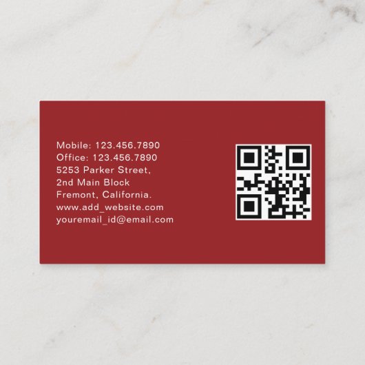 Moderner Personalisierter QR-Code Visitenkarte (Rückseite)