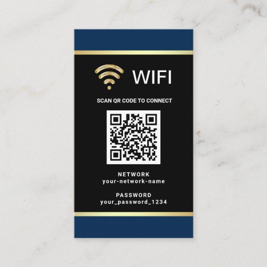 Moderner personalisierter QR-Code Wifi-Netzwerk-Pa Visitenkarte (Vorderseite)