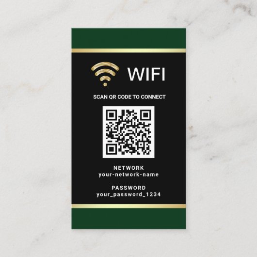 Moderner personalisierter QR-Code Wifi-Netzwerk-Pa Visitenkarte (Vorderseite)