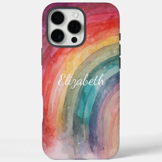 Moderner Personalisierter Regenbogen Case-Mate iPhone Hülle (Rückseite)
