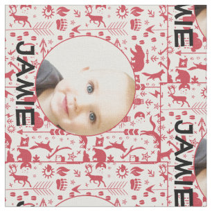 Moderner Personalisierter Roter Wald Ihr Foto Stoff