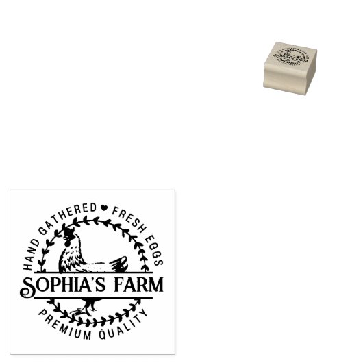 Moderner Personalisierter rustikaler Bauernhof Nam Gummistempel (Stempel)