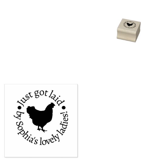 Moderner Personalisierter Rustikaler Hühner für Ei Gummistempel (Stempel)