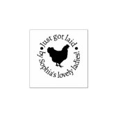 Moderner Personalisierter Rustikaler Hühner für Ei Gummistempel (Prägung)