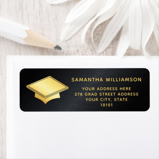 Moderner Personalisierter Schwarz/Gold-Abschluss (Insitu)