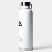 Moderner Personalisierter Schwarzer Farbtext Trinkflasche (Rückseite)