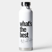 Moderner Personalisierter Schwarzer Farbtext Trinkflasche (links)