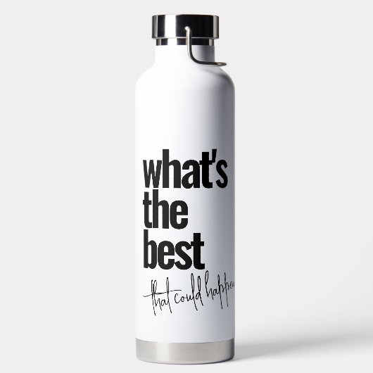 Moderner Personalisierter Schwarzer Farbtext Trinkflasche (links)