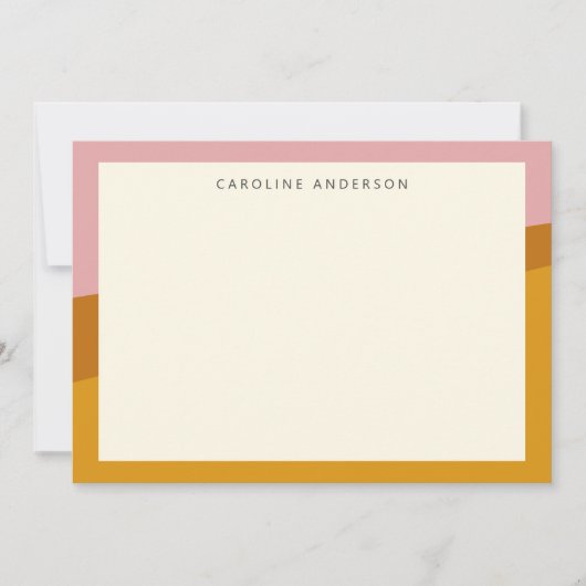 Moderner Personalisierter Senfrosa-Name Mitteilungskarte (Vorderseite)