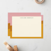 Moderner Personalisierter Senfrosa-Name Mitteilungskarte (Vorderseite/Rückseite Beispiel)