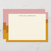 Moderner Personalisierter Senfrosa-Name Mitteilungskarte (Vorne/Hinten)