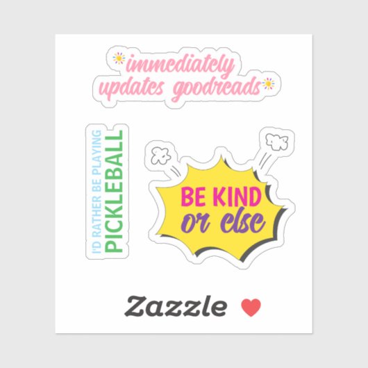 Moderner Personalisierter, sonniger Spaß Farbtext Aufkleber (Blatt)