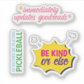 Moderner Personalisierter, sonniger Spaß Farbtext Aufkleber (Vorderseite)