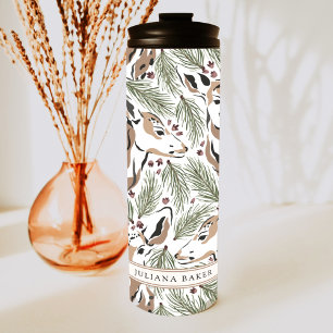Moderner personalisierter Thermotumbler mit Hirsch Thermosbecher