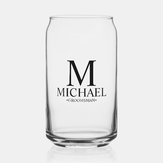Moderner Personalisierter Trauzeuge Dosenglas (Vorderseite)