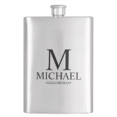 Moderner Personalisierter Trauzeuge Flachmann (Vorderseite)