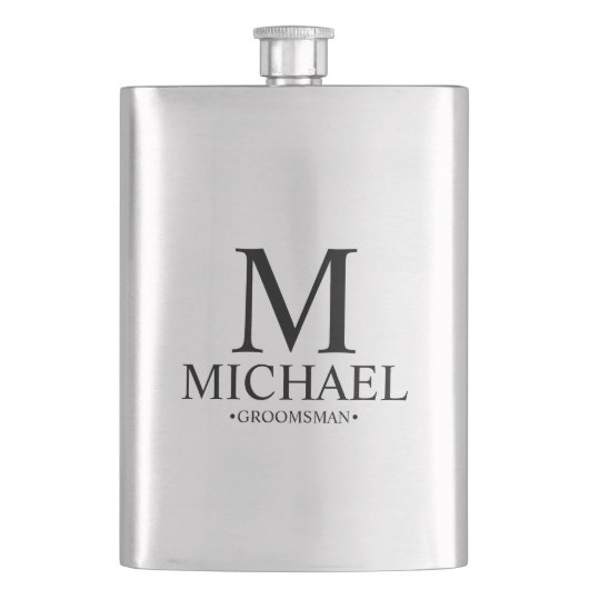 Moderner Personalisierter Trauzeuge Flachmann (Vorderseite)