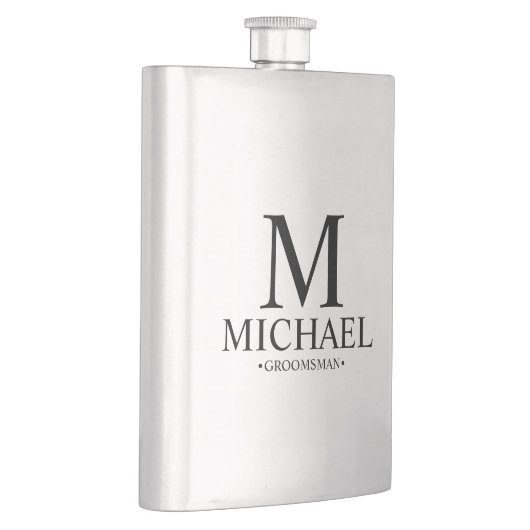 Moderner Personalisierter Trauzeuge Flachmann (Rechts)