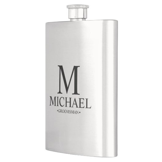 Moderner Personalisierter Trauzeuge Flachmann (Links)