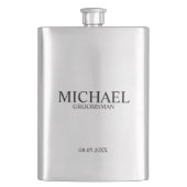 Moderner Personalisierter Trauzeuge Flachmann (Vorderseite)