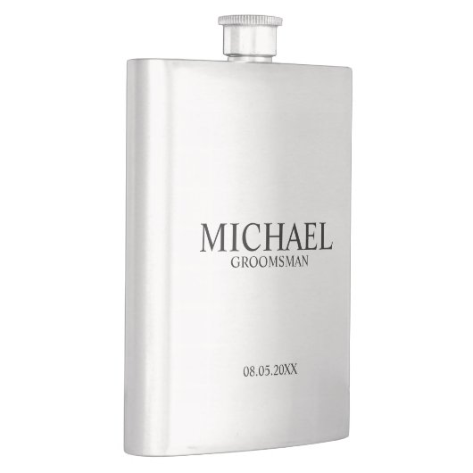 Moderner Personalisierter Trauzeuge Flachmann (Rechts)