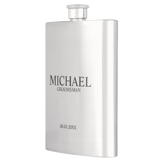 Moderner Personalisierter Trauzeuge Flachmann (Links)