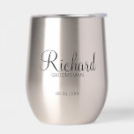 Moderner Personalisierter Trauzeuge für Skripte<br><div class="desc">Personalisierte Trauzeuge Geschenke mit dem Namen des personalisierten Trauzeugen im modernen,  schwarz-Script-Schriftart-Stil mit Titel und Hochzeitstag im modernen Sans Serif Schriftart Stil. Auch perfekt für Trauzeuge,  Brautvater,  Brautjungfrau,  Trauzeugin,  Brautmutter und mehr.</div>