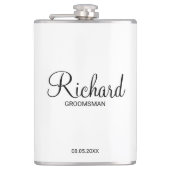 Moderner Personalisierter Trauzeuge für Skripte Flachmann (Vorderseite)