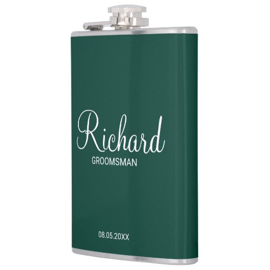 Moderner Personalisierter Trauzeuge für Skripte Flachmann (Links)