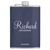 Moderner Personalisierter Trauzeuge für Skripte Flachmann (Vorderseite)