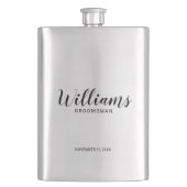 Moderner Personalisierter Trauzeuge für Skripte Flachmann (Vorderseite)