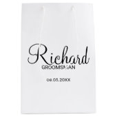 Moderner Personalisierter Trauzeuge für Skripte Mittlere Geschenktüte (Vorderseite)