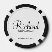 Moderner Personalisierter Trauzeuge für Skripte Pokerchips (Rückseite)