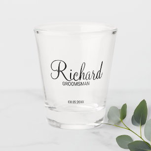Moderner Personalisierter Trauzeuge für Skripte Schnapsglas