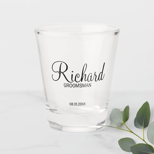 Moderner Personalisierter Trauzeuge für Skripte Schnapsglas