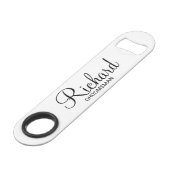 Moderner Personalisierter Trauzeuge für Skripte Speed Flaschenöffner (Vorderseite Schrägansicht)