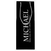 Moderner Personalisierter Trauzeuge Geschenktüte Für Weinflaschen (Vorderseite)