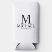 Moderner Personalisierter Trauzeuge in Schwarz und Selters Dosenkühler (Vorderseite)