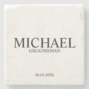 Moderner Personalisierter Trauzeuge Steinuntersetzer