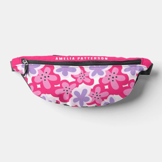 Moderner Personalisierter tropischer Rosa-Blütenna Bauchtasche (Ablage )