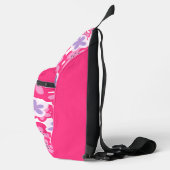 Moderner Personalisierter tropischer Rosa-Blütenna Crossbody Bag (Rechts)