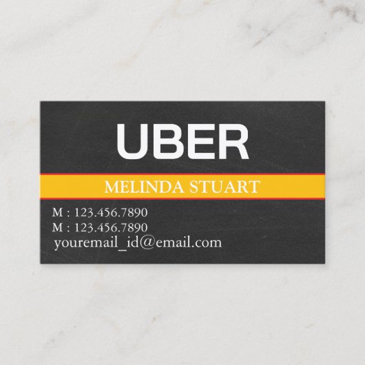 Moderner personalisierter Uber-Fahrer  Visitenkarte (Vorderseite)