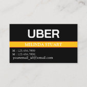 Moderner Personalisierter Uber-Treiber Visitenkarte (Vorderseite)