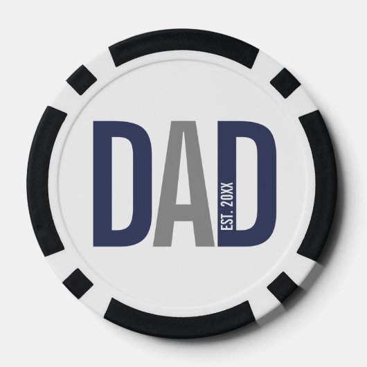 Moderner Personalisierter Vater etabliert Pokerchips (Rückseite)