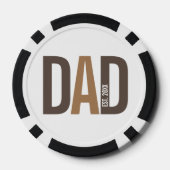 Moderner Personalisierter Vater etabliert Pokerchips (Rückseite)