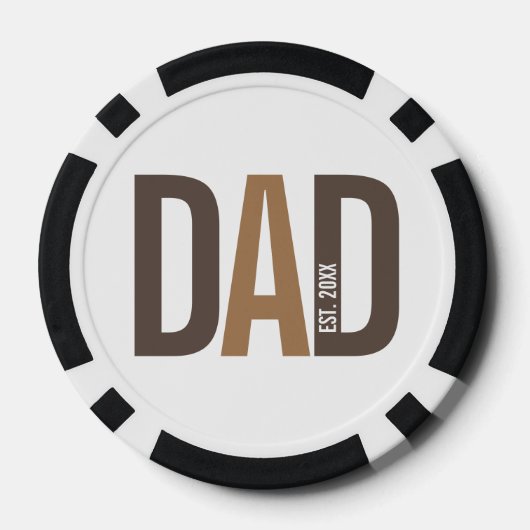 Moderner Personalisierter Vater etabliert Pokerchips (Rückseite)