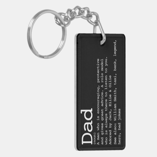 Moderner Personalisierter Vater - Vaterdefinition Schlüsselanhänger (Vorderseite links)